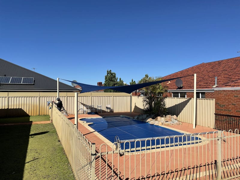 Canningvale Shade sail over pool