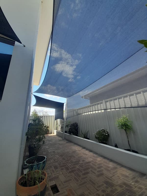 Lathlain Shade sail with privacy skirt