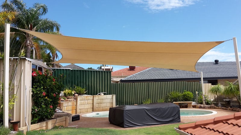 Leeming Shade sail over pool