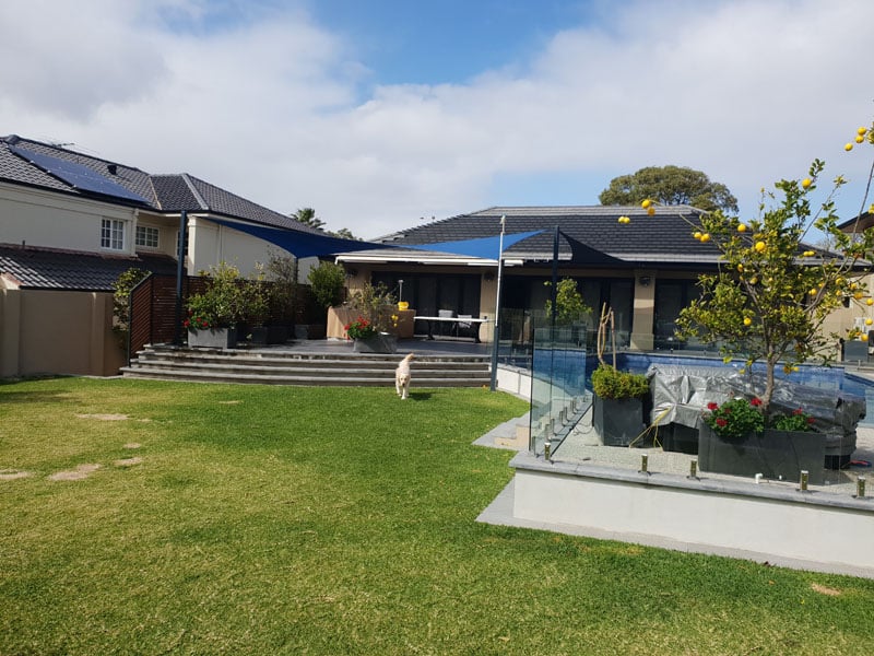 Nedlands Shade sails over pool deck